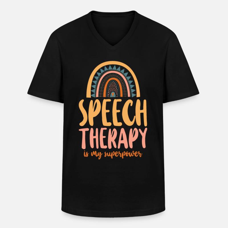Speech Therapist Therapy Assistant - Men's V-Neck T-Shirt - black