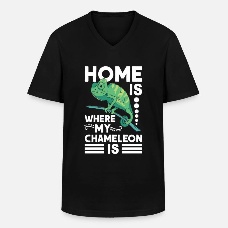 Caméléon Accueil Caméléon - T-shirt col V Homme - noir