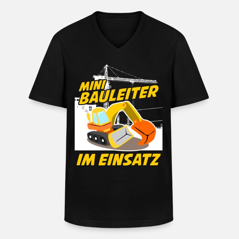 Bagger Bauleiter Baustelle Baggerfahrer - Männer-T-Shirt mit V-Ausschnitt - Schwarz