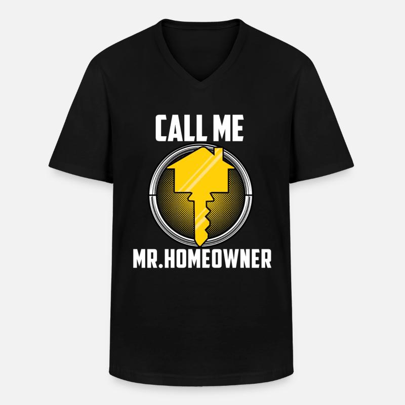 Mr. Homeowner - Männer-T-Shirt mit V-Ausschnitt - Schwarz