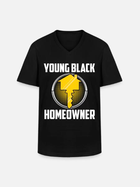 Young Black Homeowner - Männer-T-Shirt mit V-Ausschnitt - Schwarz
