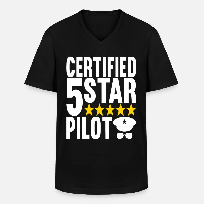 Pilot Flugzeug - Männer-T-Shirt mit V-Ausschnitt - Schwarz