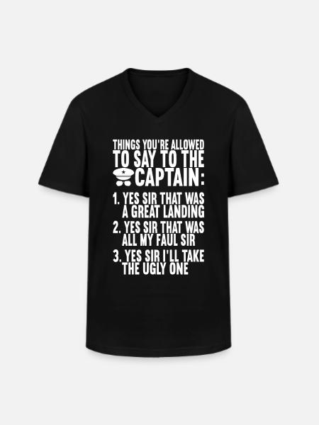 Pilot Flugzeug - Männer-T-Shirt mit V-Ausschnitt - Schwarz