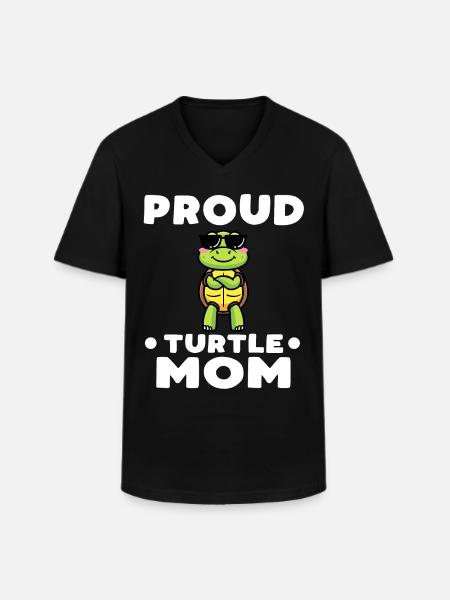 Proud turtle moma - Men's V-Neck T-Shirt - black