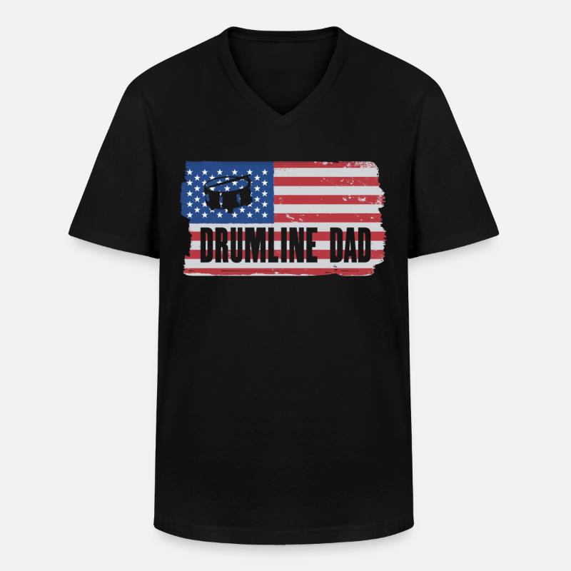 Drumline Trommeln Geschenk - Männer-T-Shirt mit V-Ausschnitt - Schwarz