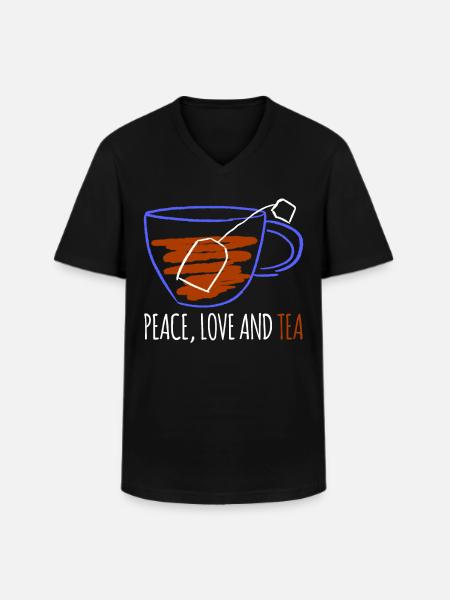 Tee Teetrinker Teebeutel Teetasse - Männer-T-Shirt mit V-Ausschnitt - Schwarz