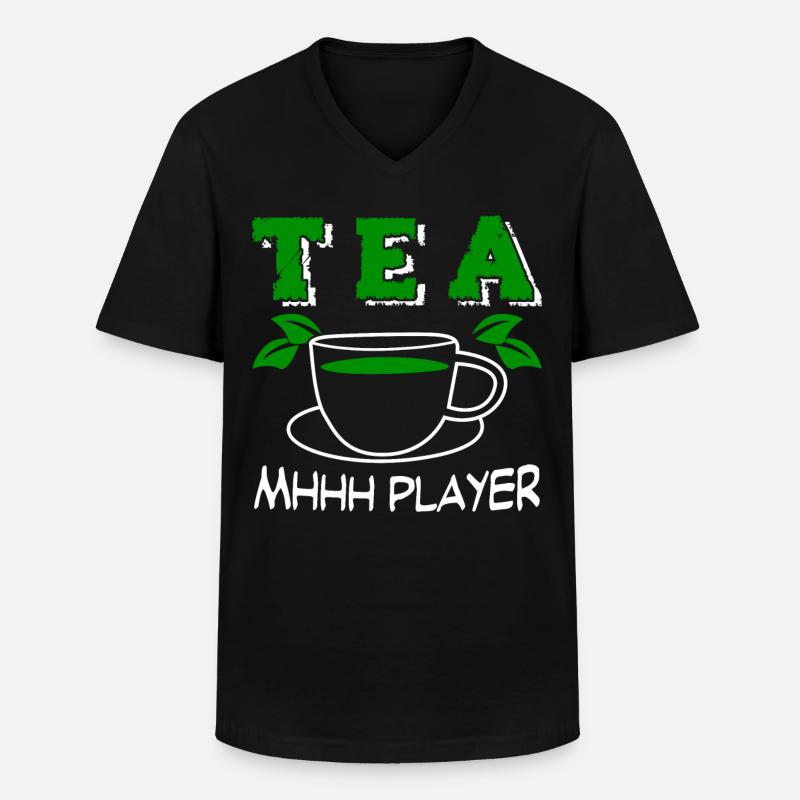 Teetrinker Tee Tasse Teamplayer Teetasse - Männer-T-Shirt mit V-Ausschnitt - Schwarz
