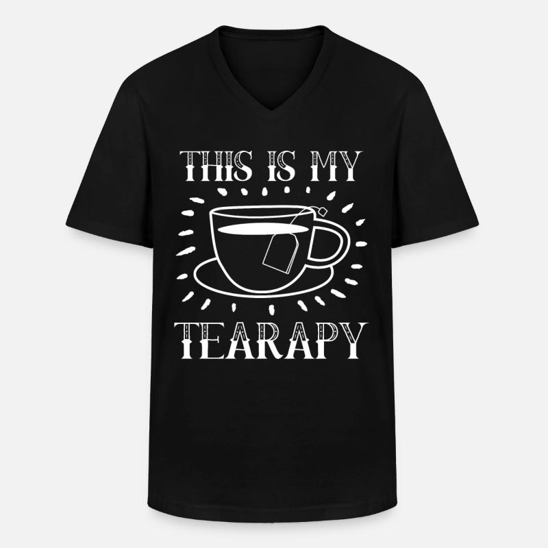 Teetrinker Teetasse Teebeutel Tee - Männer-T-Shirt mit V-Ausschnitt - Schwarz