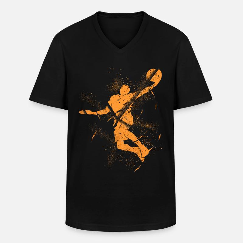 Basketteur Basketteur Dunking Grunge Splash - T-shirt col V Homme - noir