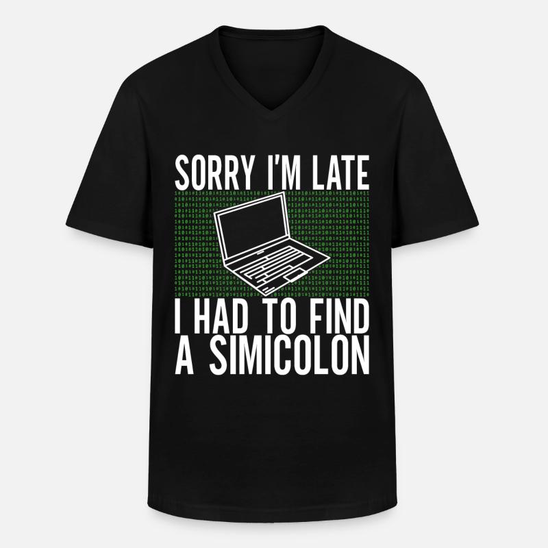 Programmer Computer Scientist - Men's V-Neck T-Shirt - black