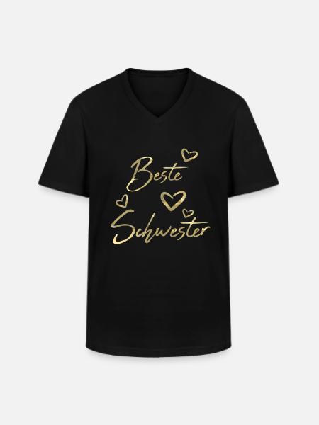 Beste Schwester - Männer-T-Shirt mit V-Ausschnitt - Schwarz