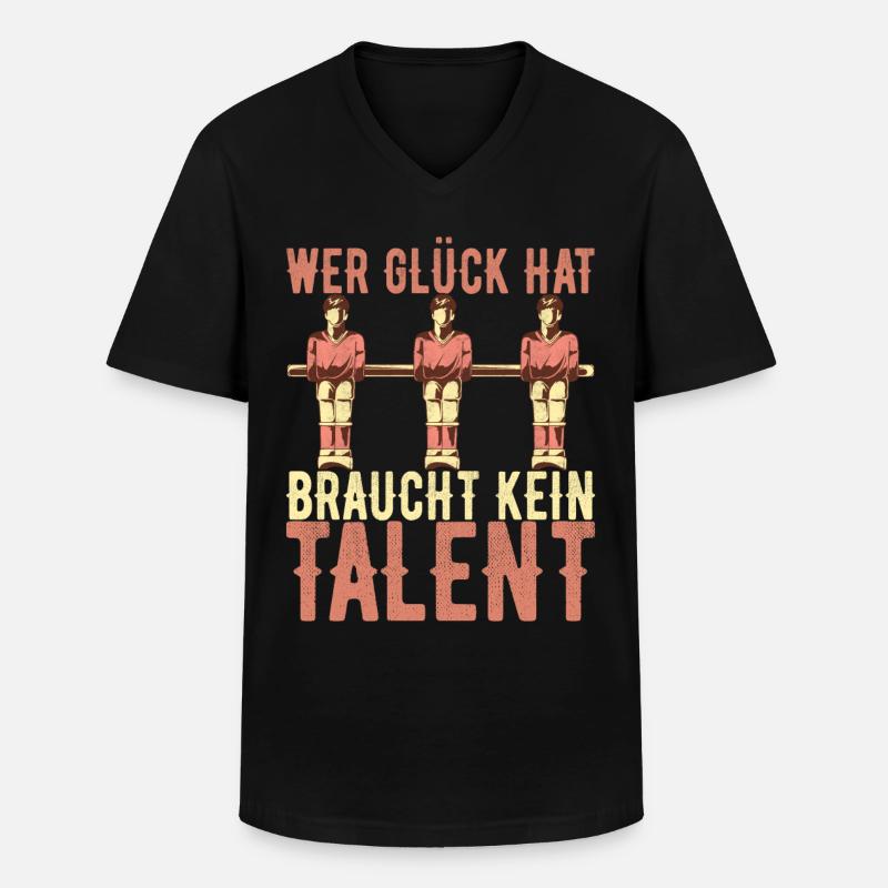 Tischfussball Tischkicker - Männer-T-Shirt mit V-Ausschnitt - Schwarz