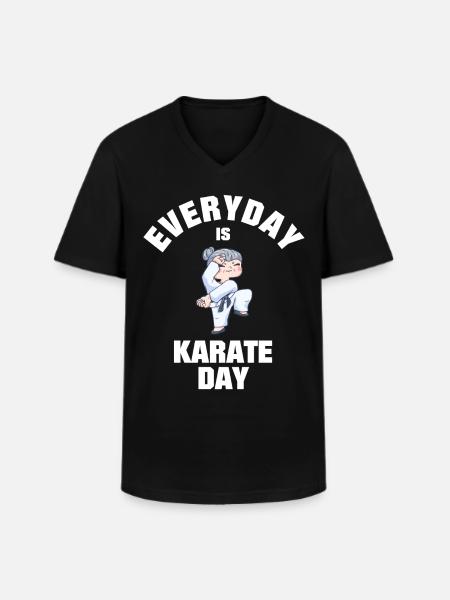 Everyday Is Karate Day - Männer-T-Shirt mit V-Ausschnitt - Schwarz