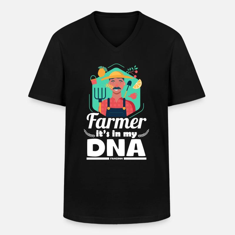 Farmer It's In My DNA - Männer-T-Shirt mit V-Ausschnitt - Schwarz