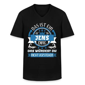 Jens Name Vorname Namenstag Namensgeschenk - Männer-T-Shirt mit V-Ausschnitt - Schwarz - Vorne - AI Model Male 178 dark (178cm)