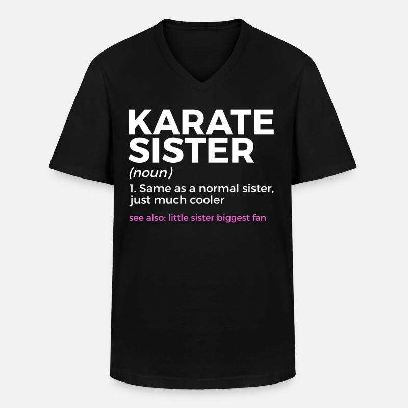 Karate - Männer-T-Shirt mit V-Ausschnitt - Schwarz