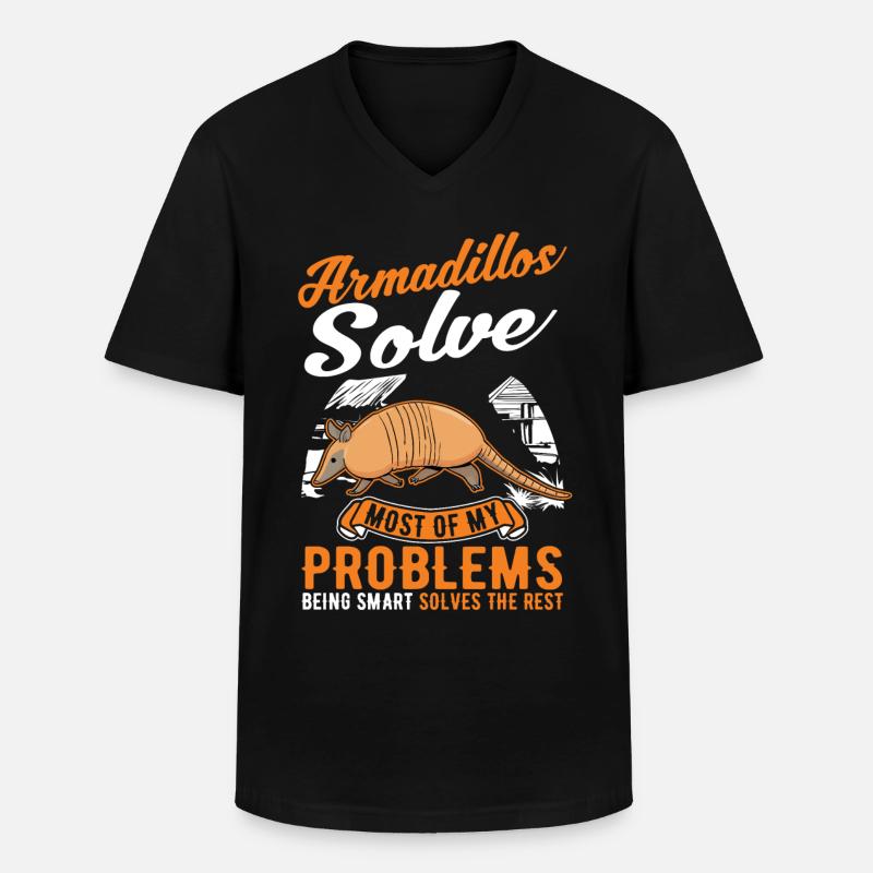 Gürteltier Geschenk Armadillo - Männer-T-Shirt mit V-Ausschnitt - Schwarz