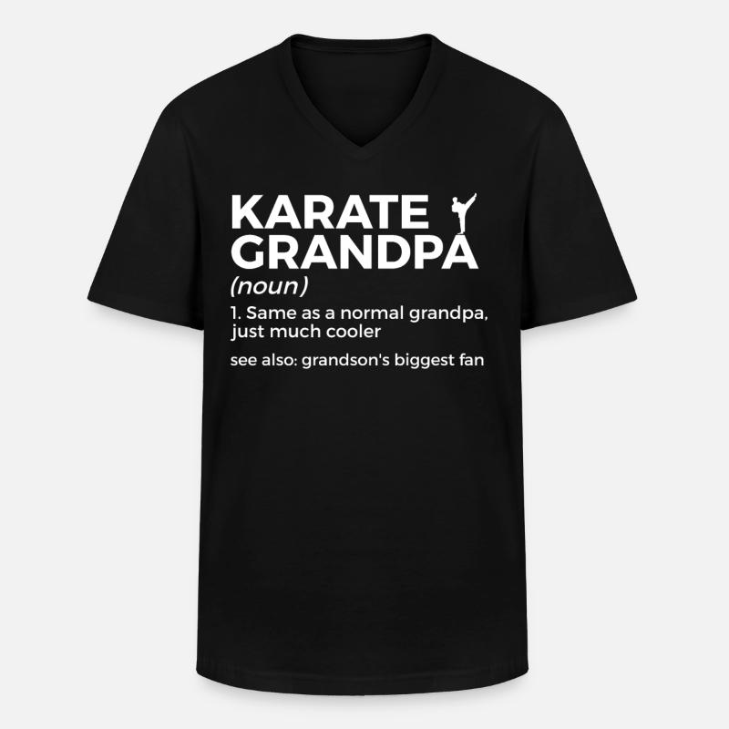 Karate - Männer-T-Shirt mit V-Ausschnitt - Schwarz