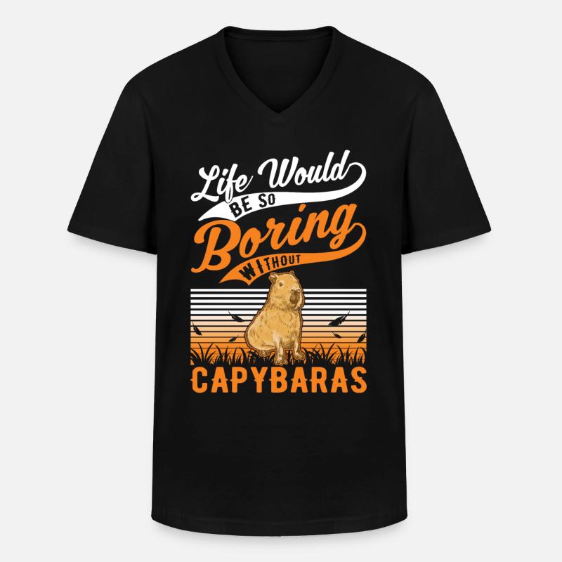 Capybara Gift Capibara capybara - Men's V-Neck T-Shirt - black