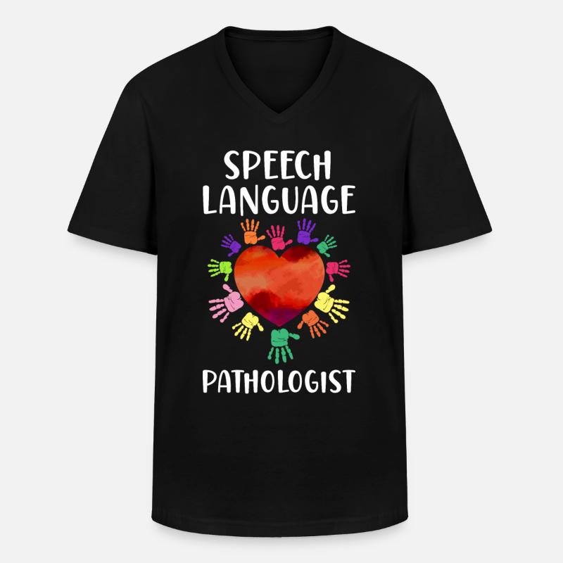 Speech Therapist Therapy Assistant - Männer-T-Shirt mit V-Ausschnitt - Schwarz