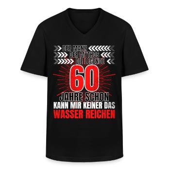 DER MANN! DER MYTHOS! DIE LEGENDE! 60 JAHRE! 60. - Männer-T-Shirt mit V-Ausschnitt - Schwarz - Vorne - AI Model Male 178 dark (178cm)
