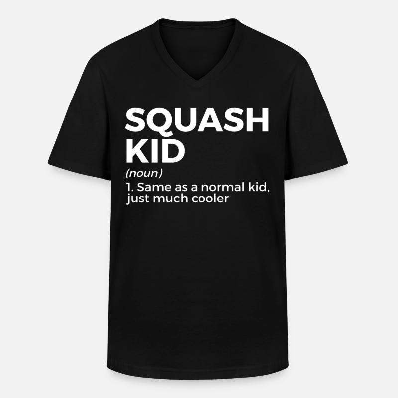Squash Spieler - Männer-T-Shirt mit V-Ausschnitt - Schwarz