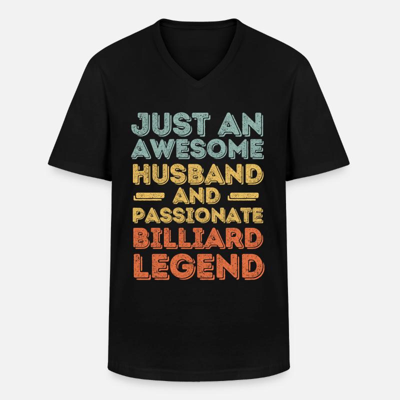 Ehemann Billard retro - Männer-T-Shirt mit V-Ausschnitt - Schwarz