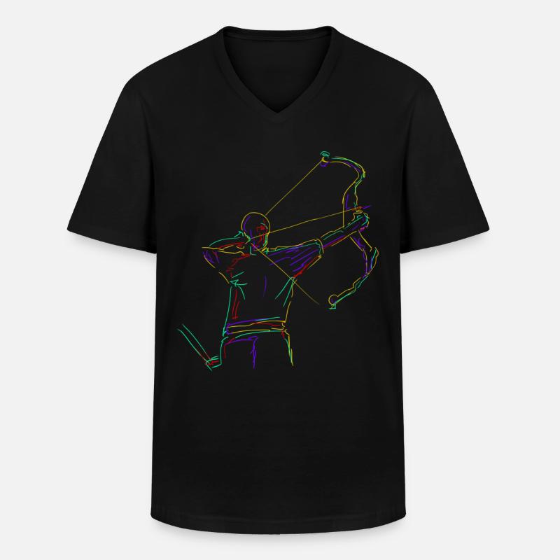 3D Bogensport Compoundbogen - Männer-T-Shirt mit V-Ausschnitt - Schwarz