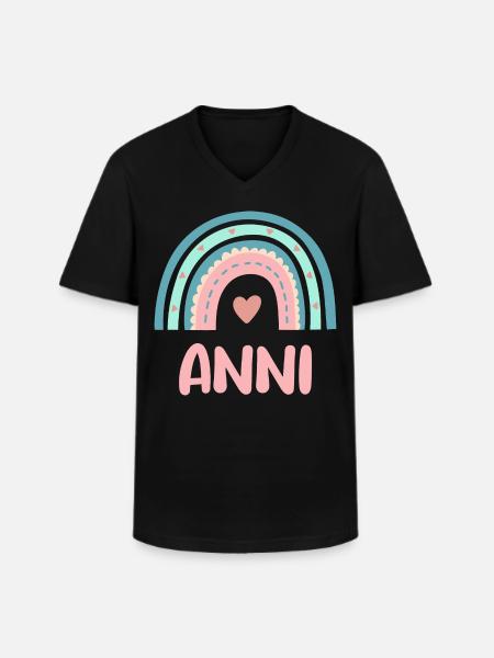Anni Name Rainbow Baby - Men's V-Neck T-Shirt - black