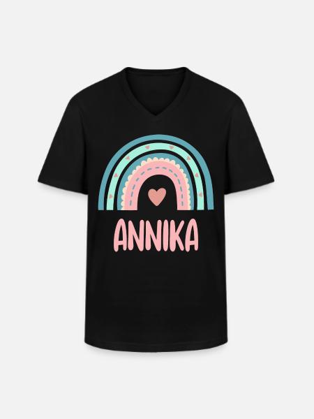 Annika Name Rainbow Baby - Men's V-Neck T-Shirt - black