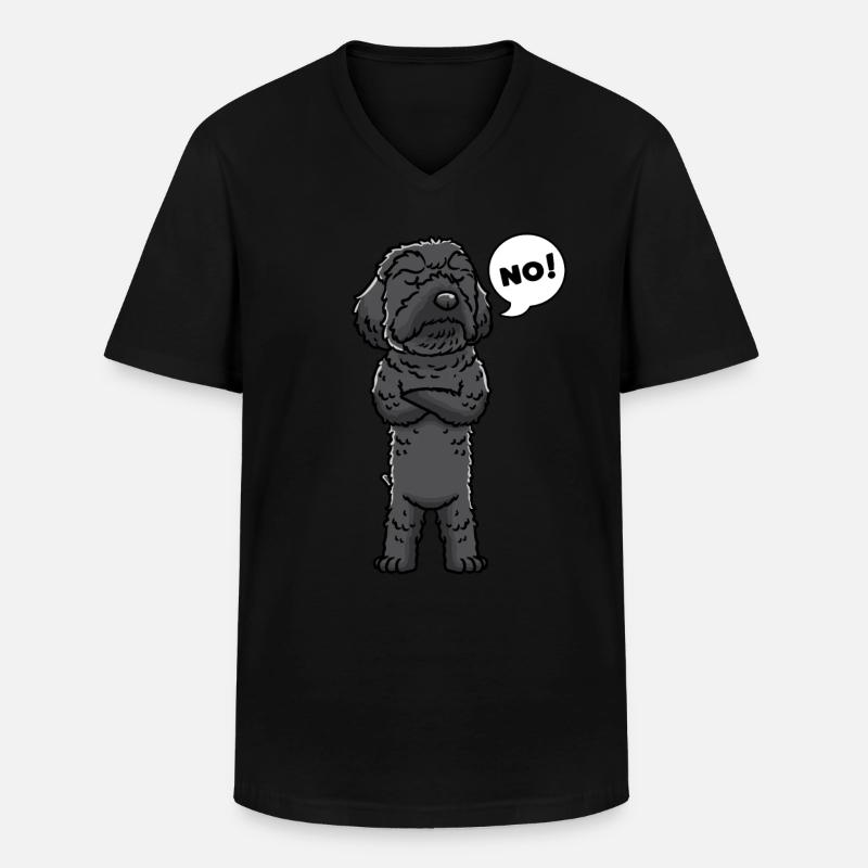 Schnoodle Hund - Männer-T-Shirt mit V-Ausschnitt - Schwarz