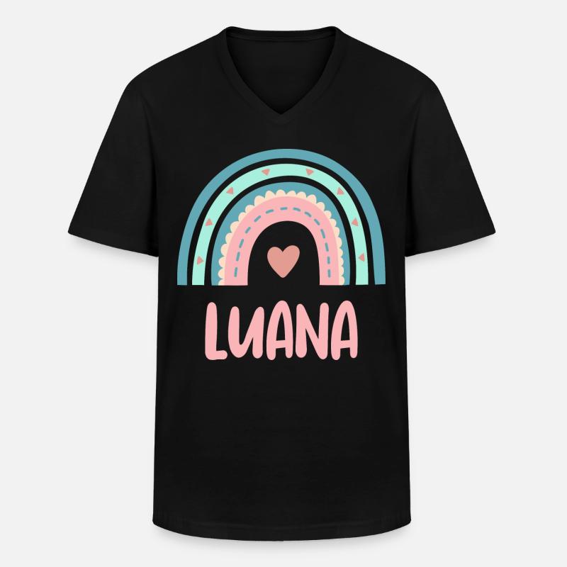 Luana Name Regenbogen Baby - Männer-T-Shirt mit V-Ausschnitt - Schwarz