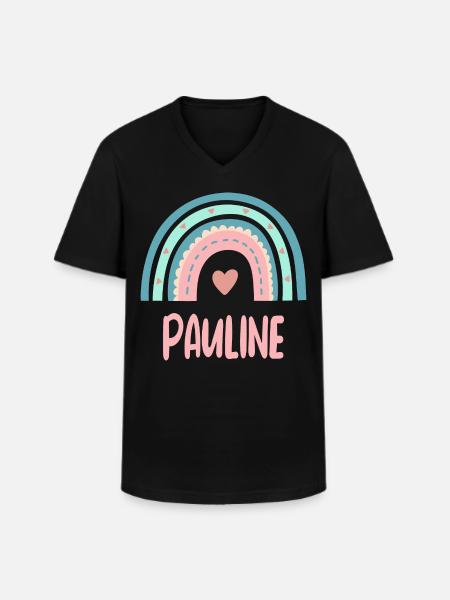 Pauline Name Rainbow Baby - Men's V-Neck T-Shirt - black