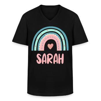 Sarah Nom Rainbow Baby - T-shirt col V Homme - noir - Devant - AI Model Male 178 dark (178cm)