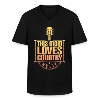 Country Muziek MoederLand Vrouw - Klassiek mannen T-shirt met V-hals - zwart - Voor - AI Model Male 178 dark (178cm)