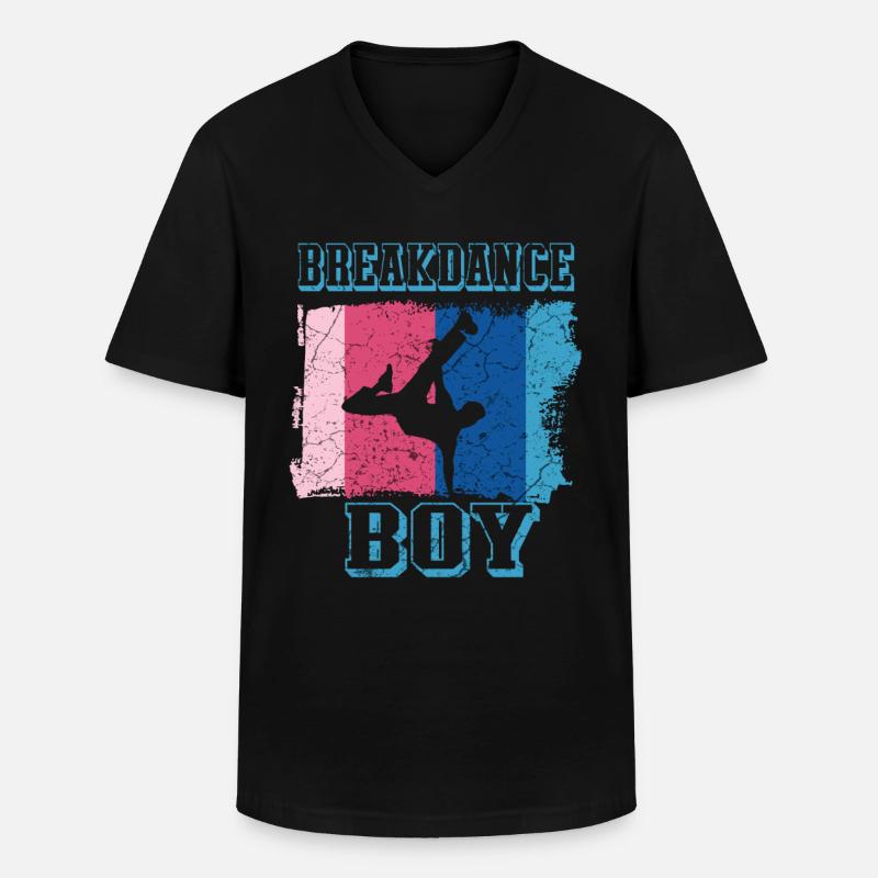 Breakdance Junge Breakdancer BBoy - Männer-T-Shirt mit V-Ausschnitt - Schwarz