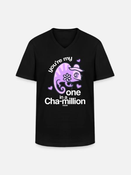 Chamäleon - Männer-T-Shirt mit V-Ausschnitt - Schwarz