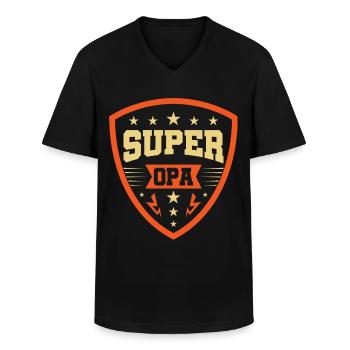 Grand-père, meilleur grand-père Super Opi, petite-nièce - T-shirt col V Homme - noir - Devant - AI Model Male 178 dark (178cm)