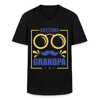 Grand-père, meilleur grand-père Super Opi, petite-nièce - T-shirt col V Homme - noir - Devant - AI Model Male 178 dark (178cm)