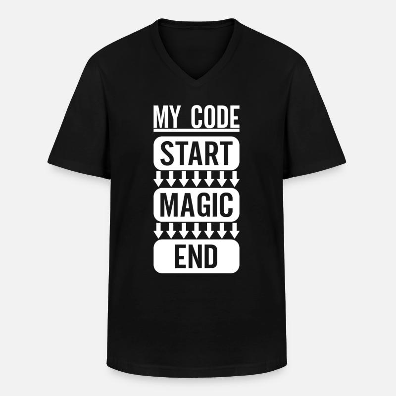 Programmierer Informatiker - Männer-T-Shirt mit V-Ausschnitt - Schwarz