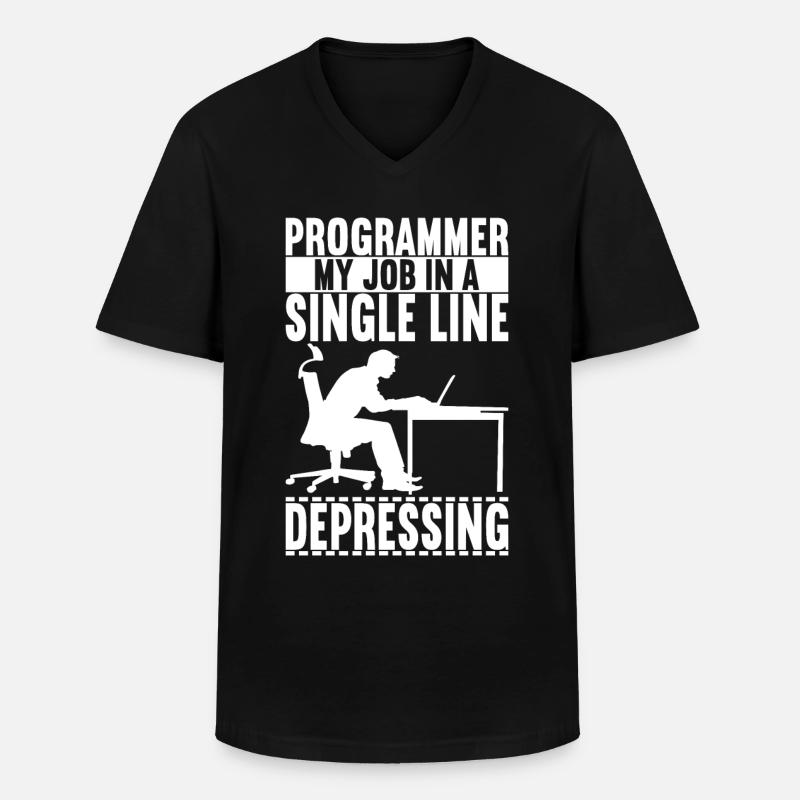 Programmer Computer Scientist - Men's V-Neck T-Shirt - black