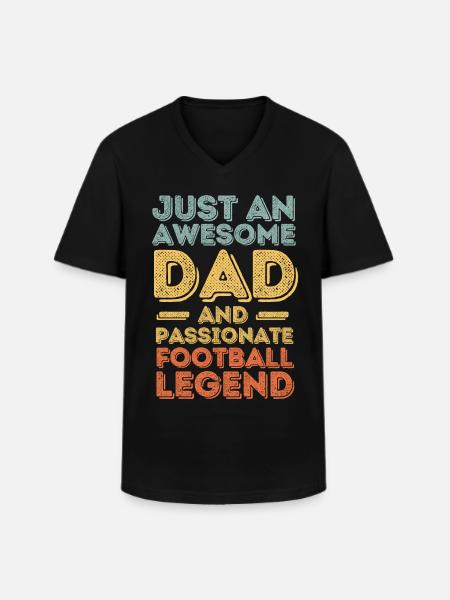 Dad soccer retro - Men's V-Neck T-Shirt - black