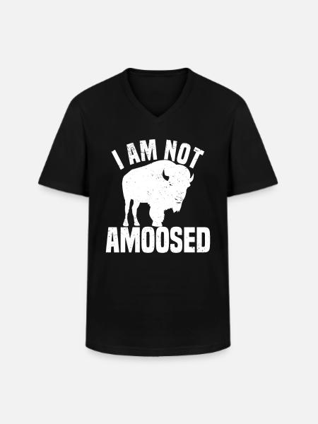 Buffle Bison Buffle Amérindien - T-shirt col V Homme - noir