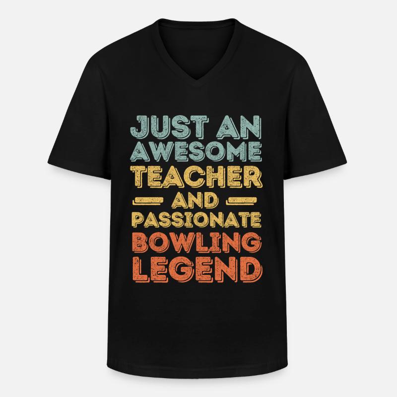 Lehrer Bowling retro - Männer-T-Shirt mit V-Ausschnitt - Schwarz