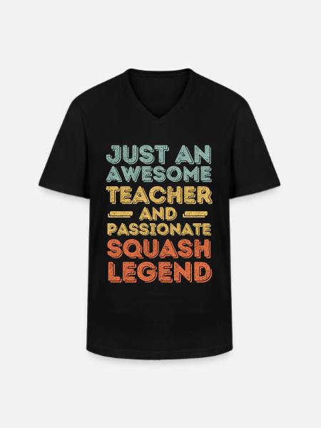 Teacher Squash retro - Men's V-Neck T-Shirt - black