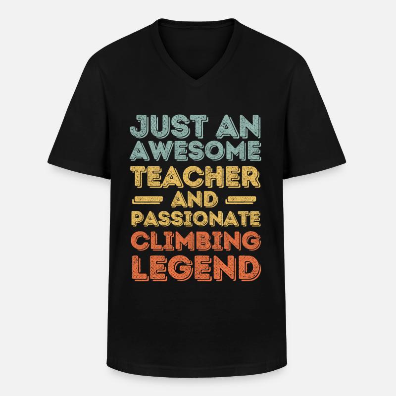 Instructor climbing retro - Men's V-Neck T-Shirt - black