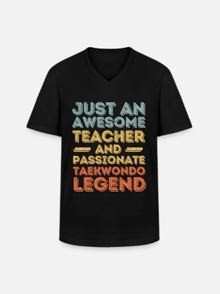 Teacher Taekwondo retro - Men's V-Neck T-Shirt - black
