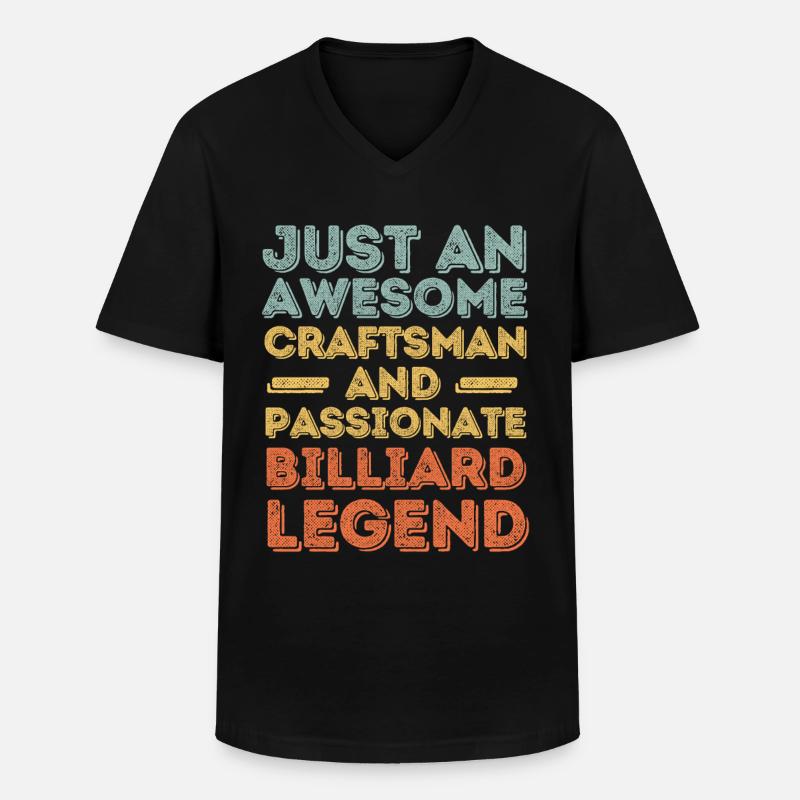 Handwerker Billard retro - Männer-T-Shirt mit V-Ausschnitt - Schwarz