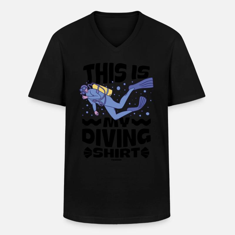 Tauchen - Männer-T-Shirt mit V-Ausschnitt - Schwarz