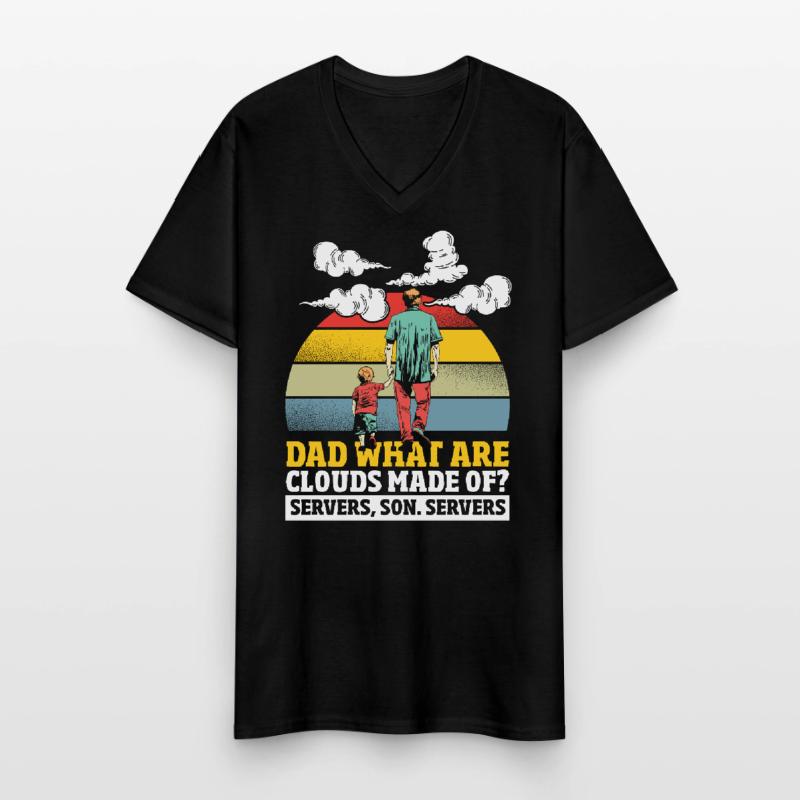 Quels sont les nuages faits de programmeur de programmation T-shirt col V Homme